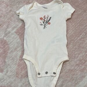 Carter's Cream and Pink Floral Bodysuit